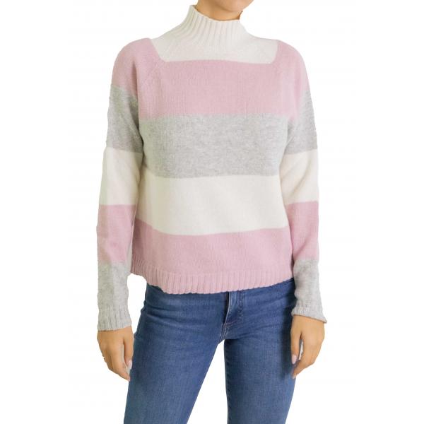 Maglione a righe collo alto